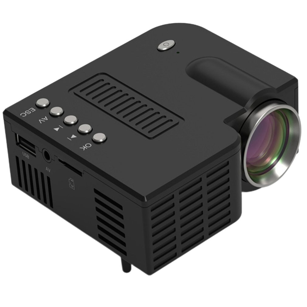 UC28C Tragbare Video Projektor Heimkino Kino Büro Supplie Schwarz/weiß LCD Mini Projektor Medien Spieler Für Smartphones: Schwarz