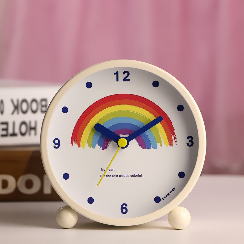 Metal Night Light Alarm Clock Silent Digital Alarm Clocks Compact Cute Kids Table Clock Mini Bedroom Decor