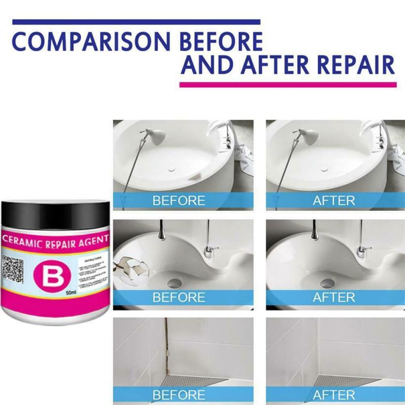 50ML White Tile Repair Agent Ceramic Paste Floor Tile Adhesive Strong Adhesive Marble Super Fix Repair Home Floor Tiles Grout