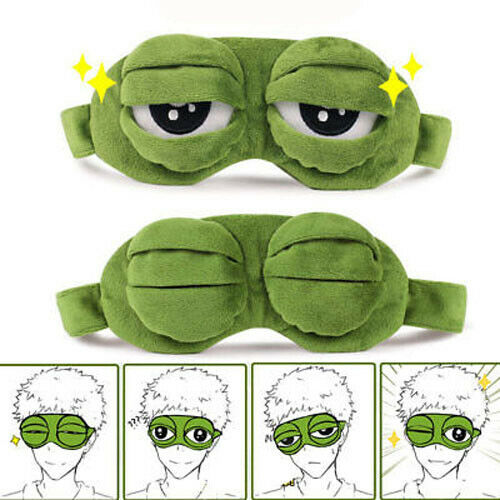 Más de viaje mascarilla para dormir 3D Rana antifaz acolchado opaco dormir venda de los ojos
