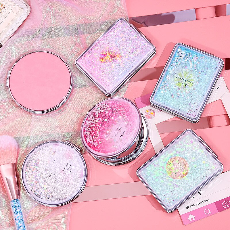 Pocket Mirror Makeup Compact Hand Mirror mini Small Mirror Portable Mirror Compact Cosmetic espejos de bolsillo mujer spiegel