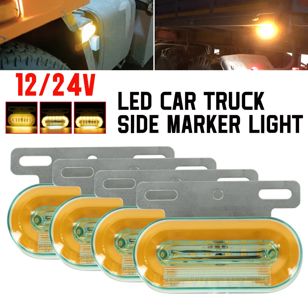 Truck Clearance Lights 12/24V LED Trailer Side Marker Lights Turn Signal Lamp Red White Amber Lorry Tractor Tail Light