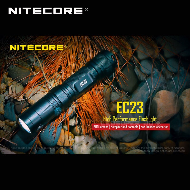 Linterna LED de alto rendimiento Nitecore EC23 CREE XHP35 HD E2 de 1800 lúmenes con batería (IMR18650 2500mAh 35A)
