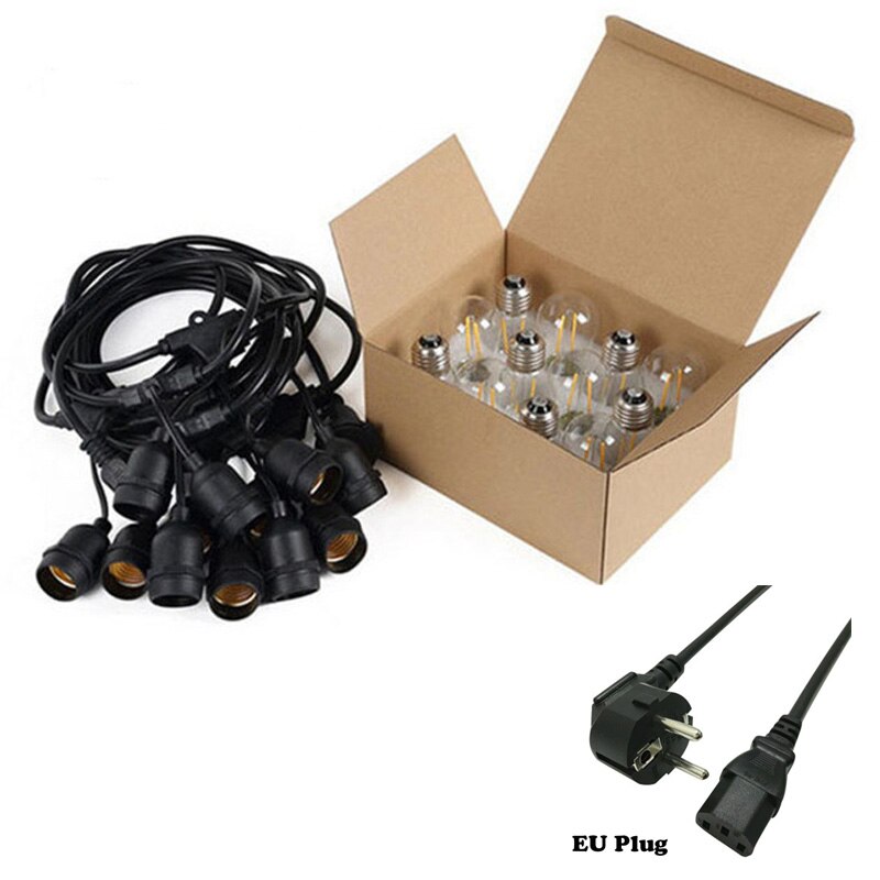 Waterdichte Outdoor 10M10LED & G40 1W Led Lamp Licht Snaar Licht Kan Worden Aangesloten Op Party Tuin Kerst guirlande Cafe: EU Plug / 220V
