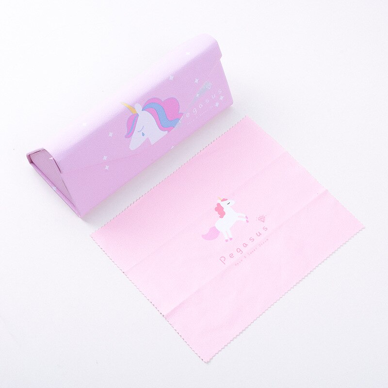 Novedad en fundas bonitas de gafas de unicornio de para gafas, caja de gafas de sol plegable de , bolsa, Protector de gafas triangular portátil: 2