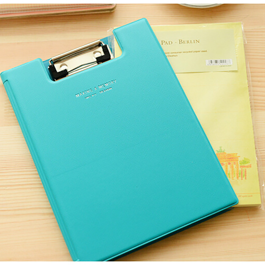 Carpeta plegable de PU A5 a prueba de agua para archivador, carpeta de contrato, almohadilla de escritura para estudiantes, suministro de papelería para oficina y escuela, Color aleatorio