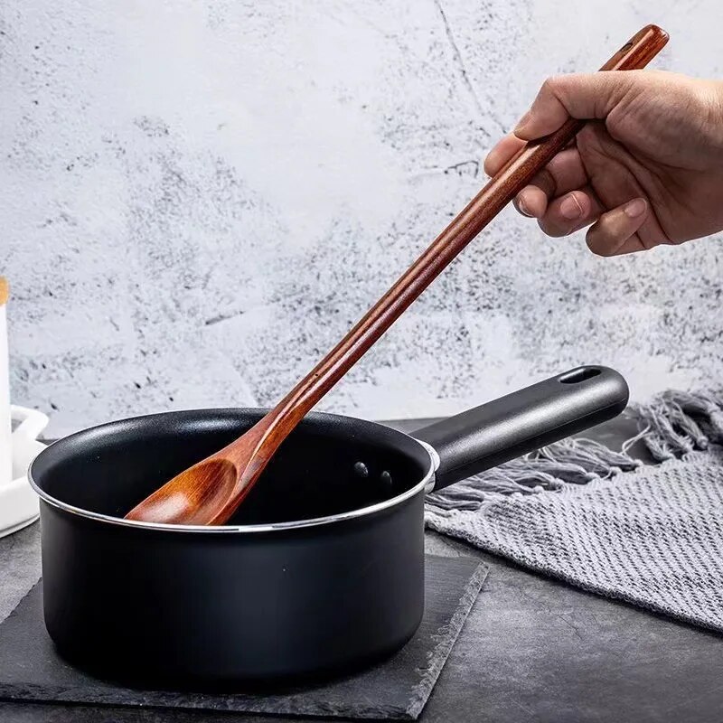 Langer Holzrührlöffel, Holzlöffel mit langem Griff, Holzlöffel zum Rühren und Kochen, verlängerter Kochlöffel aus Holz