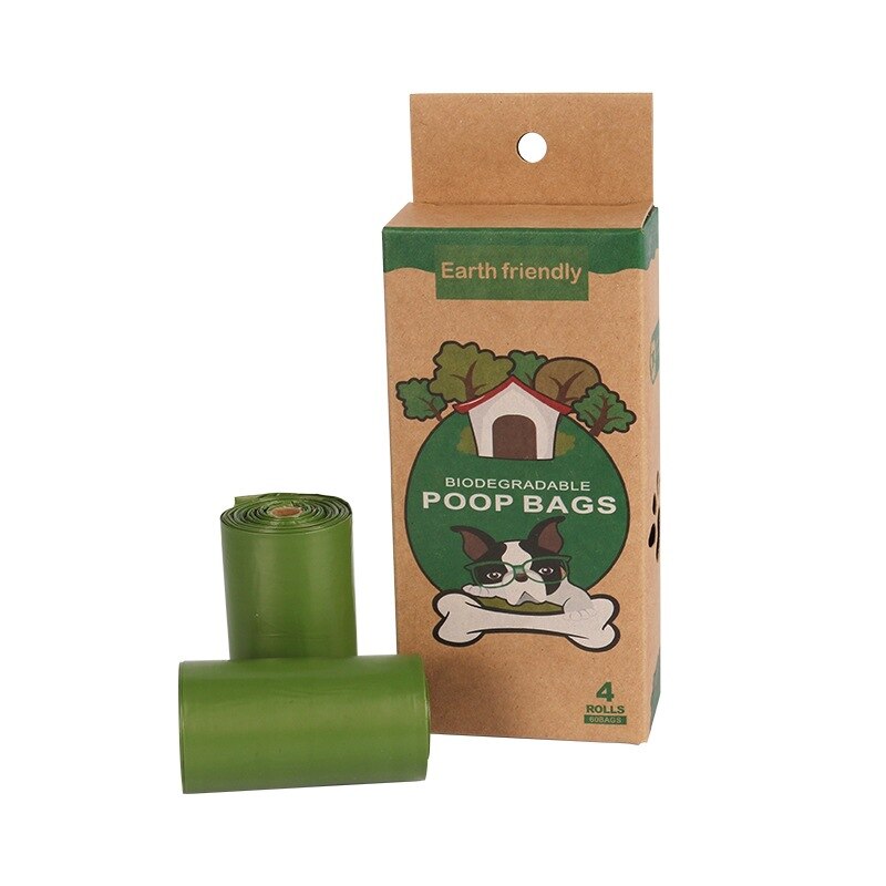Bolsas de basura biodegradables para excrementos de perro, dispensador ecológico de bolsas de basura para mascotas, suministros para exteriores: 4 Rolls Army Green