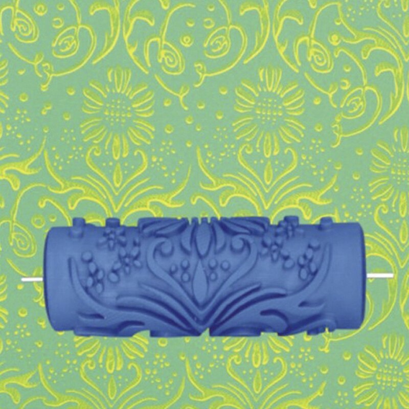 15 Cm Wanddecoratie Bloem Patroon Empaistic Schilderen Roller Voor Decorating Machines Diy Blauw