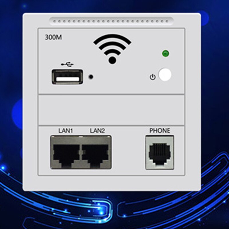 300Mbps in Wall AP Repeater WiFi Wall Socket Router Access Point Wireless RJ45 220V PoE USB Chargin Router