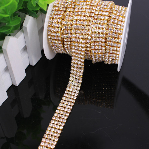 Clear Rhinestone Trims 1 Yard 2-4 Rij naai Rhinestone Trim Applique Cryst... – Grandado