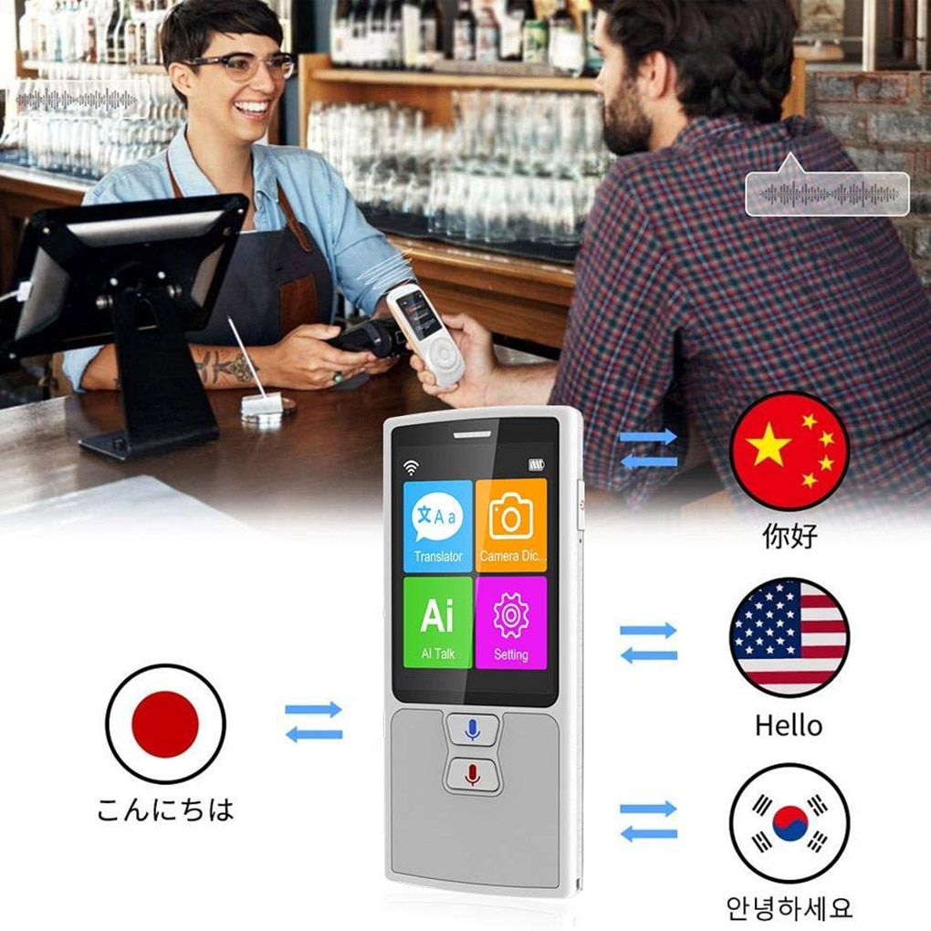 87 Language Portable Voice Translator English Japanese Chinese Russian Language Voice Translation Device