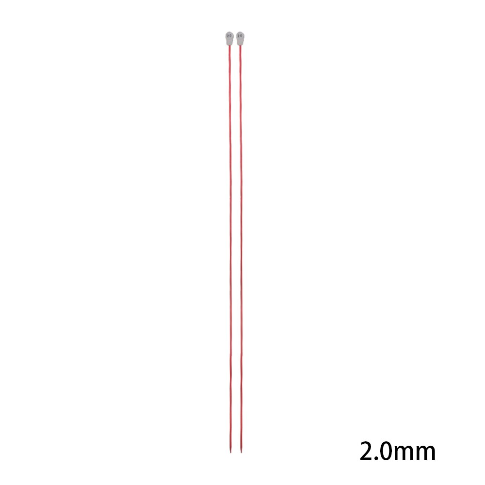 Agujas de tejer rectas de acero inoxidable, 2/5 piezas, 20cm, tamaño de 2-5mm, gancho de ganchillo, herramienta para tejer suéter, accesorios de costura: 2Pcs-2.0mm