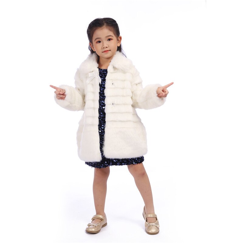 abrigo blanco de felpa cálido de otoño e invierno para niñas, ropa de primavera, prendas de vestir para niños, chaquetas para niñas, abrigo Casual de flores rojas para niñas