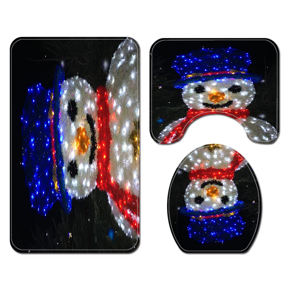 Kerst Badkamer Mat Douchegordijn Gedrukt Douchegordijn Sneeuwpop Bad Mat Anti Slip Mat Microfiber Badkamer Bad Rug: Bath Mats-296