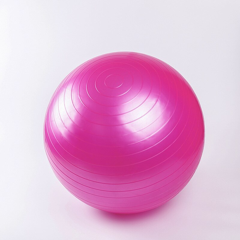 PVC tasteless yoga balance ball fitness shaping hip correction sitting posture stovepipe training thickening fitness ball: Pink