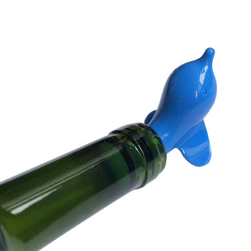 Bar outils belle dauphin forme bouteille de vin bouchons de bière vin bouchon de liège bouteille couverture outils économiseur tire-bouchon drôle bouchon de bouteille