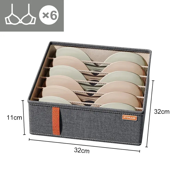 Cabinet Drawer Organizer Underwear Socks Clothing Storage Box Wardrobe Organizer Clothes Pants Bra Socks Storage Organizers: DARK GRAY