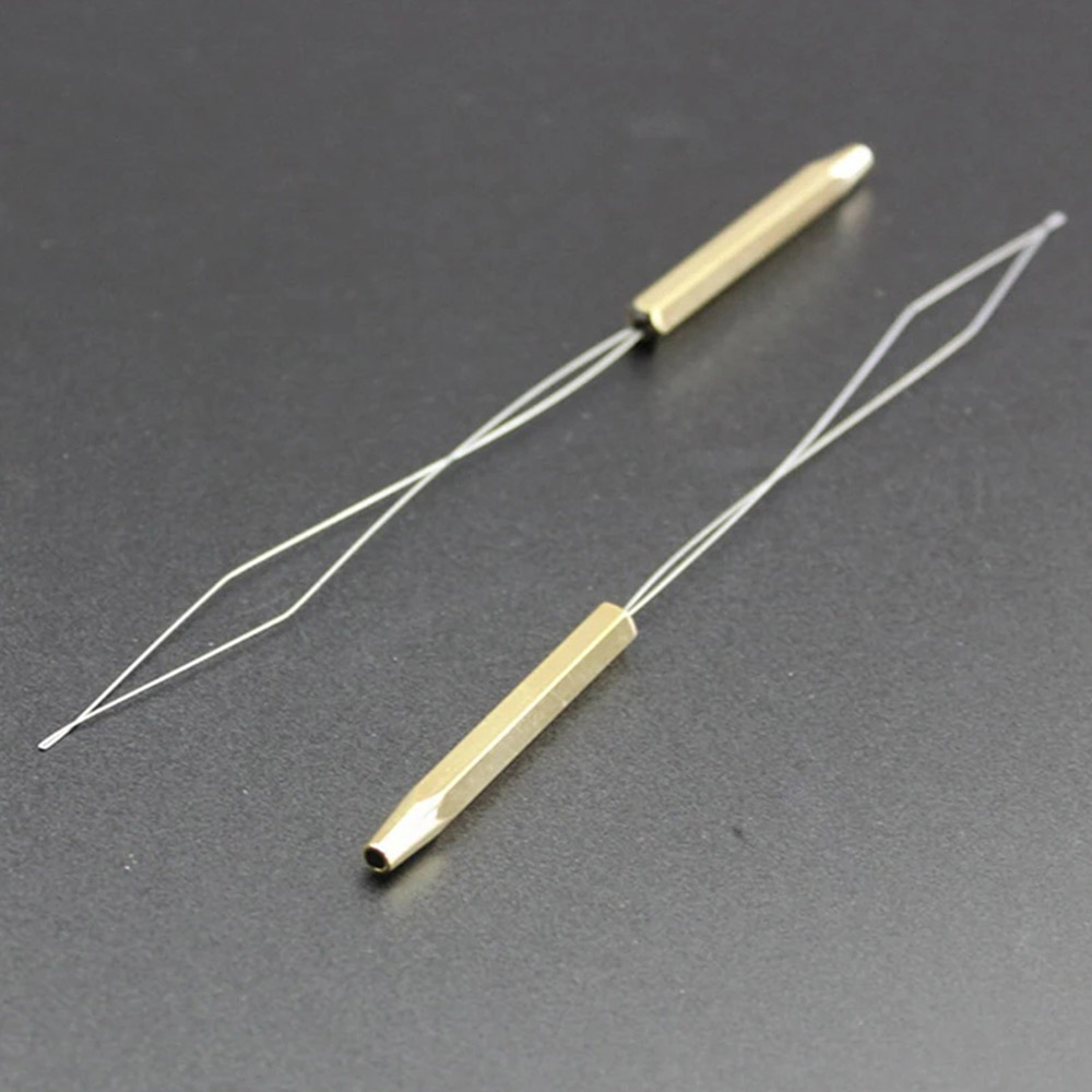 Enhebrador de bobina de latón, hilo para atar pesca con mosca, herramienta de medio enganche, herramientas de encuadernación de insectos para pesca con mosca, 1 ud.