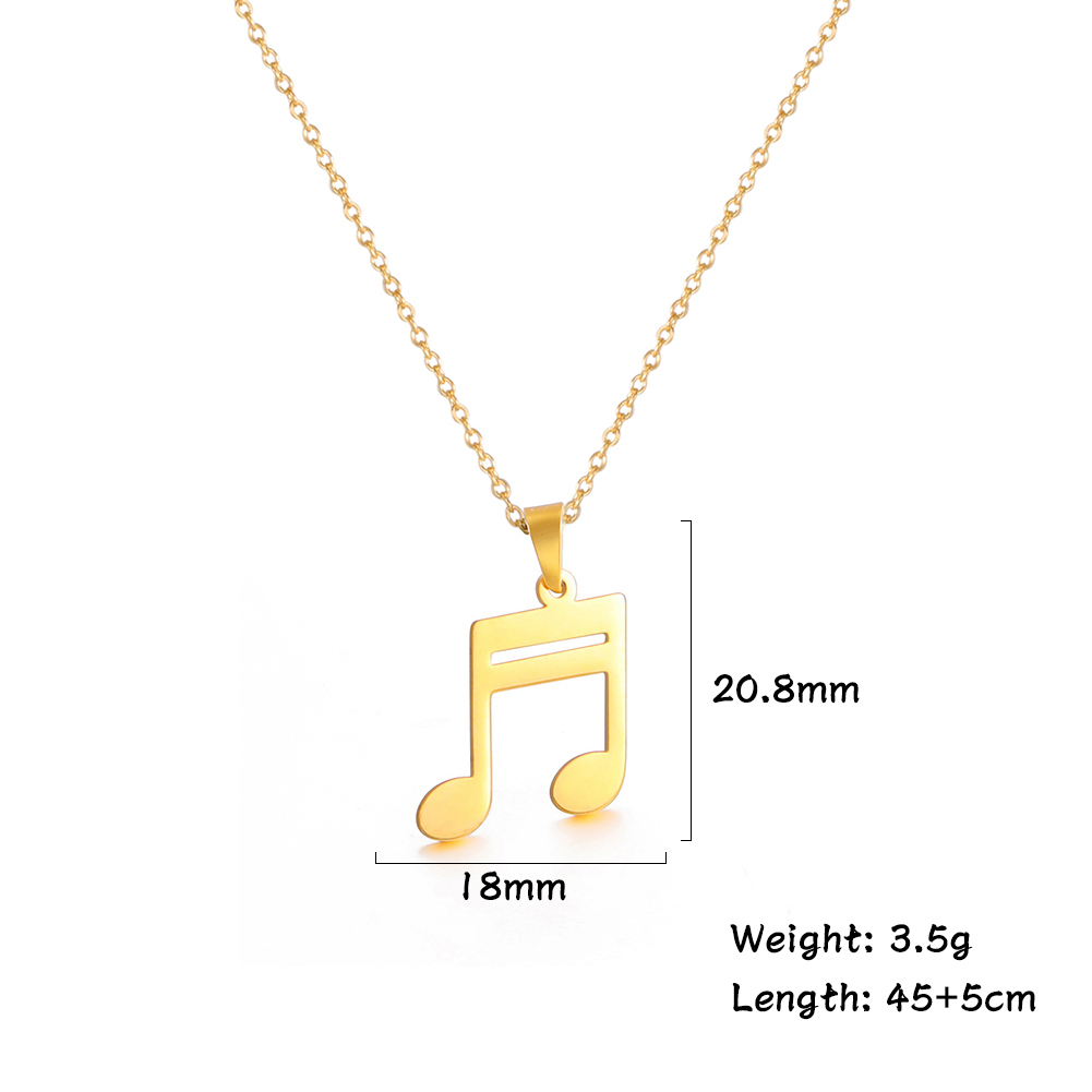 Lucktune Muzieknoot Hart Van Treble Sleutel Hanger Ketting Voor Vrouwen Rvs Liefde Muzikale Symbool Ketting Ketting Sieraden: Puur Goud Kleur