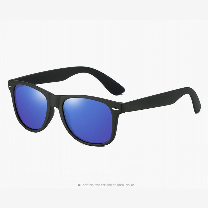 Polarized Sunglasses Men Women Driving Coating Points Black Frame Eyewear Male Sun Glasses UV400 Rays Sunglasses: black F blue