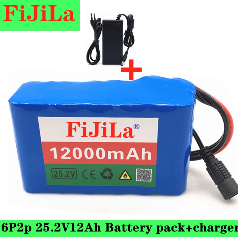 6s2p 24V 12Ah 18650 Batterij Lithium Batterij 25.2V 12000Mah Elektrische Fiets Bromfiets/Elektrische/Li Ion batterij Pack Met + Lader