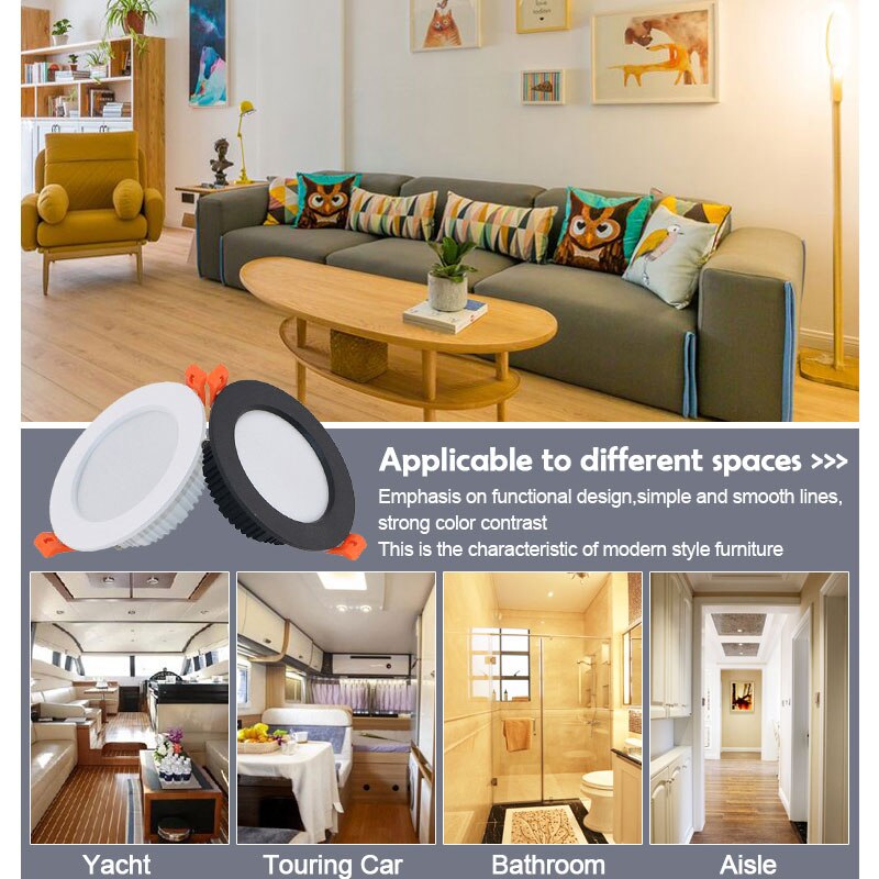 LED Downlight 12V DC 3W 5W 7W 9W 12W LED Spot Light Mini 24V Spanning Waterdichte LED Decoratie Plafondlamp Badkamer Paneel Licht