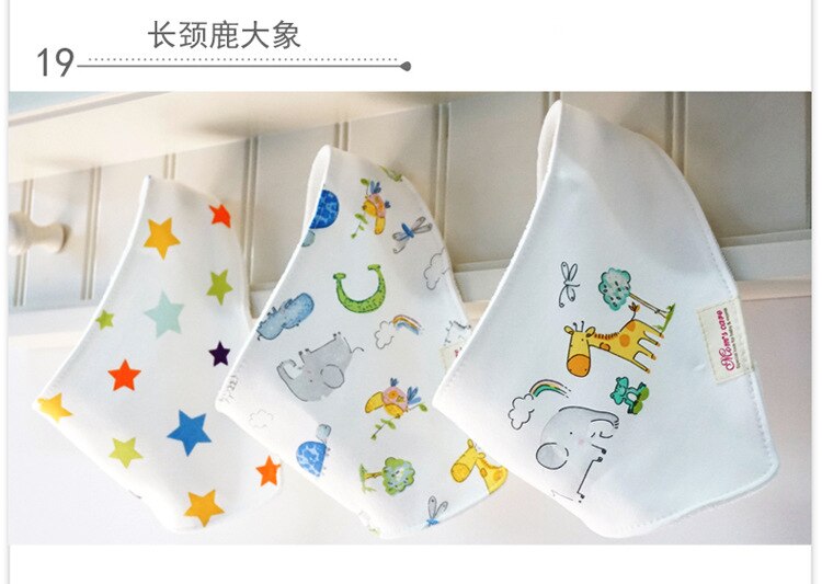 Baby Lätzchen Dreieck Handtuch Baumwolle Doppel Schicht Drei-stück Neue Snap Bib 1 Set 3 Baby Mädchen Baby Baby speichel Handtuch Bib