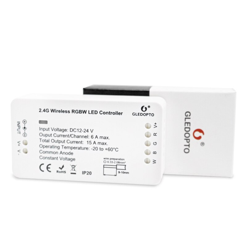 GLEDOPTO Zigbee Zll Smart Home DC12V-24V RGBW Dimming Light Strip Controller Compatible With ECHO Plus Smartthings Hub Led Strip