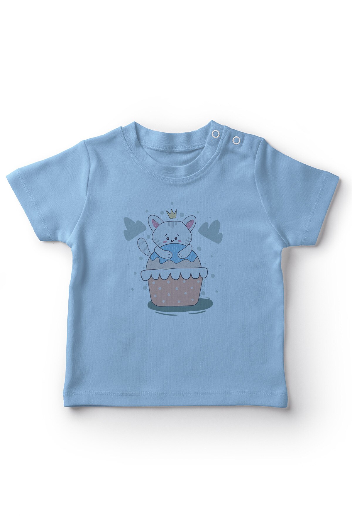 Angemiel Baby Cake Op Kat Baby Boy T-shirt Blauw