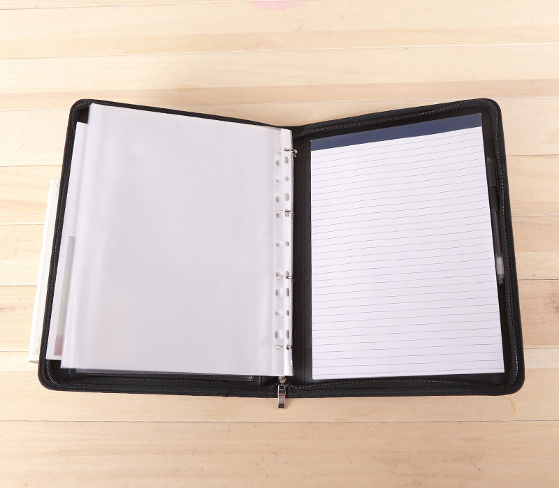 A4 erweitert dateiordner organizer reißverschluss dokumentenmappe für ipad Portfolio padfolio mit notizblock Notizbuch stiftschlaufe Halfter 1311