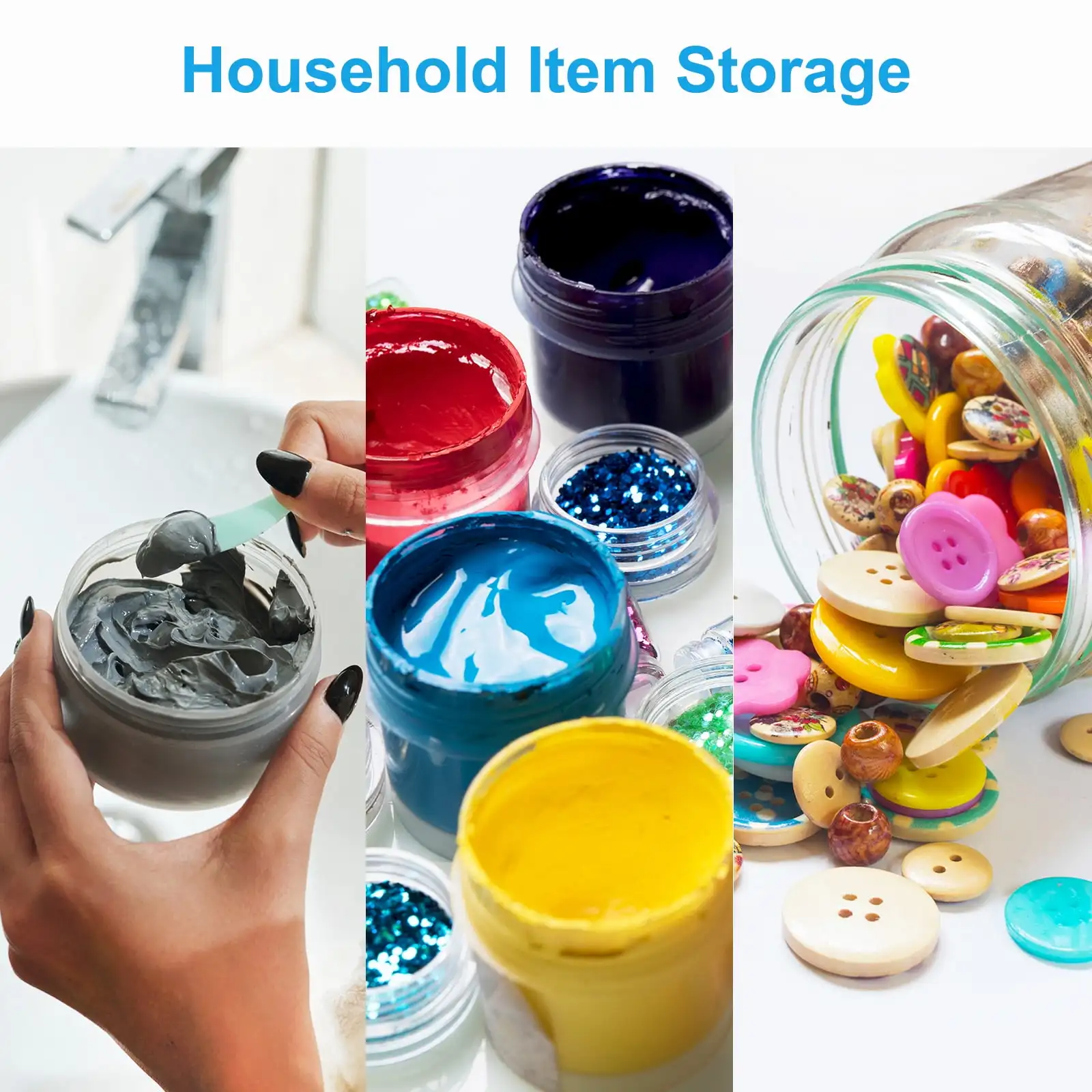 10 stk 2/3/5/10/15/20ml plastik cremekrukker, prøvebeholdere til skønhedsprodukter med lækagesikker rejseflaske med bred åbning til toiletcreme