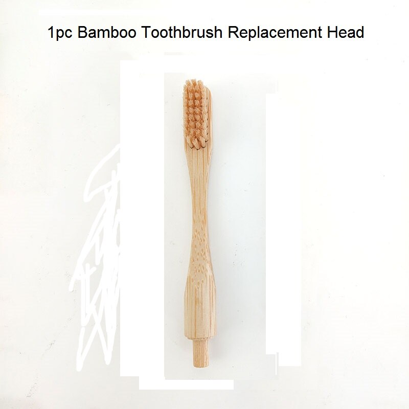 Di bambù Spazzolino Da Denti con il tappo-in di Ricambio Teste della Spazzola Cambiamento Testa ToothBush Cura Dei Denti Spazzole per Pulizia per I viaggi Soggiorno Bagno: Replacement testa