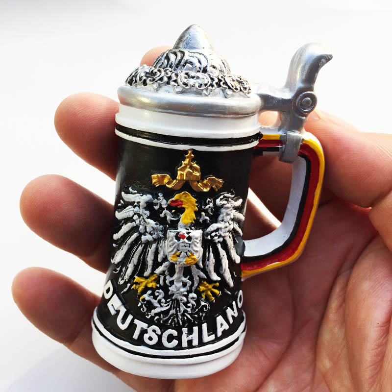 Autocollant magnétique de réfrigérateur allemand, tasse à bière européenne, allemagne, Heidelberg, stuttart, Souvenir de voyage, allemagne