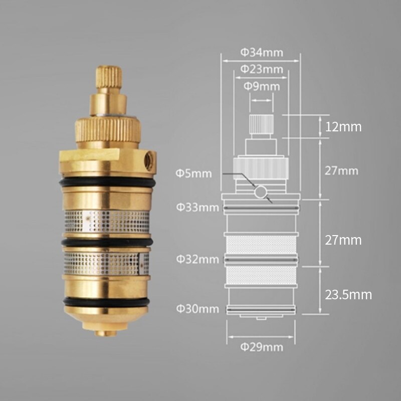 Messing G 1/2 &quot;Thermostatische Mengkraan Temperatuur Regelklep Voor Zonneboiler Thermostatische Douchekraan Cartridage: FX-2934T