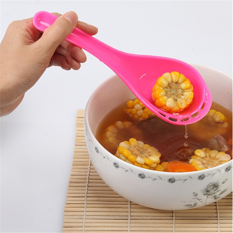 Long-Handle Dual-Use Side Leaky Soup Spoon Serving Soup Filtering Large Spoon Kitchen Tableware Spoon Flatware
