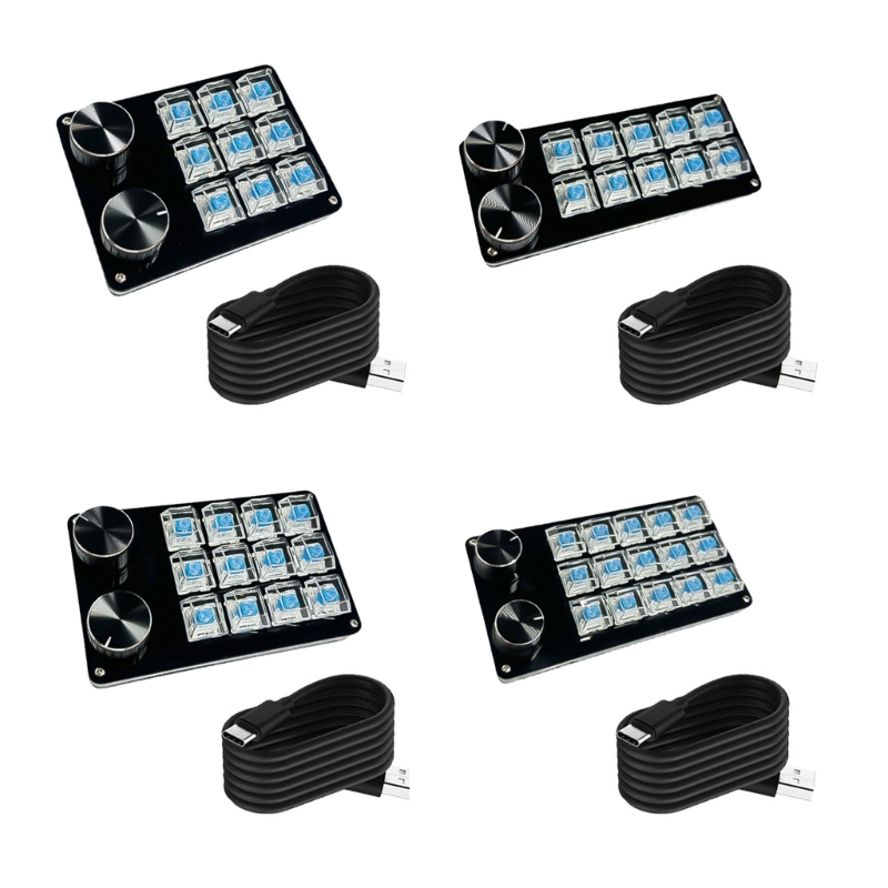 High Efficiency Programmable Macro Keyboards,9/10/12/15Key Mechanical Gaming Keypad for Multimedia and Industrial Use
