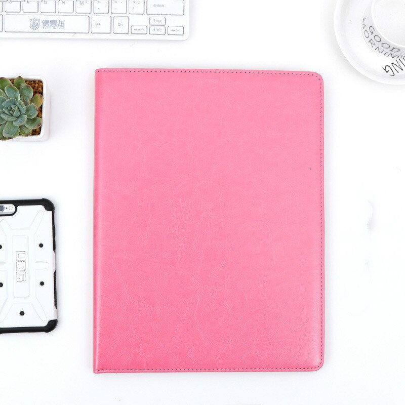 A4 klembord map portfolio multifunctionele leren organizer stevige office manager clip schrijven: Roze