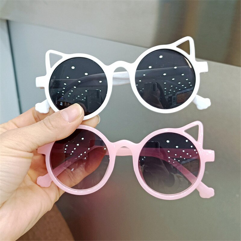 Kinderen Kids Zonnebril Zonnebril Vintage Leuke Kat Uv 400 Bescherming Meisjes Jongens Baby Oculos De Sol Gafas Brillen