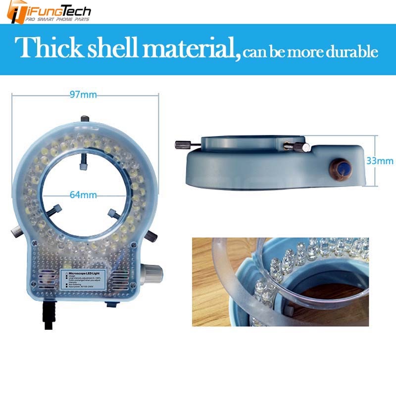 SS-033C Microscope 36 LED White Light Source Dust-Proof Mirror Anti Fume Protector Doubling Magnifier