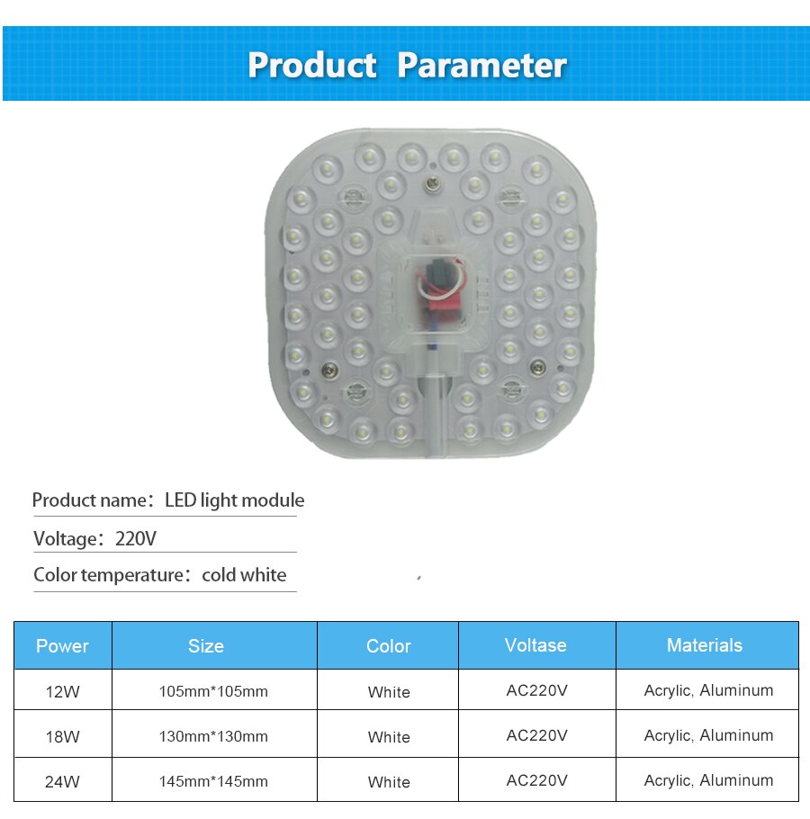 Plafond Lampen Led Module Licht 12W 18W 24W Vervangen Plafondlamp AC220V 230V 240V Verlichting bron Handig Installatie