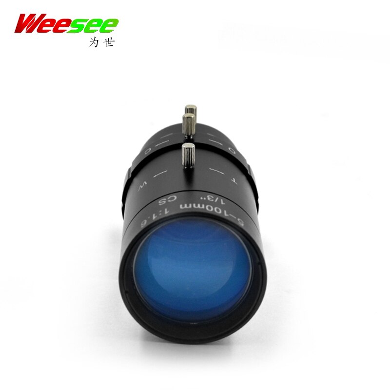WS 5-100mm CS F1.6 Lens Varifocal zoom Manual Iris zoom lens for Security CCTV Camera