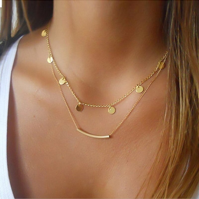 VCORM nuova collana girocollo a catena sottile in oro multistrato Punk per donna collana con pendente a croce retrò 2021 regalo per gioielli di tendenza: 119 Gold