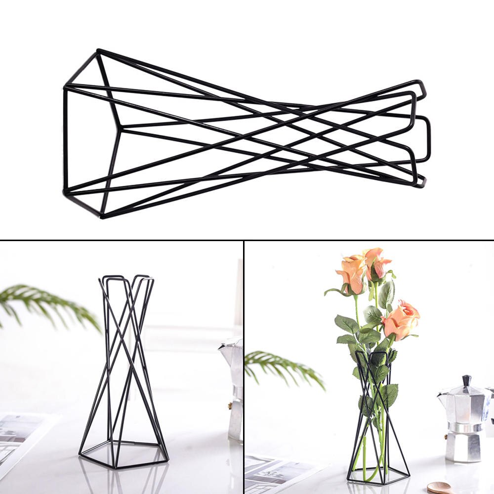 Nordic Stijl Air Plant Houder Metalen Bloempotten Stand Geometrische Ijzer Tillandsia Houder Tafel Thuis Tuinornamenten