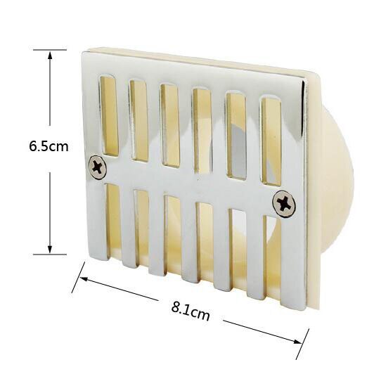 DN50 Brass + Engineering Plastic Side Drain Floor Drain, Engineering / Home Rectangular Wall Floor Drain: DN50-S
