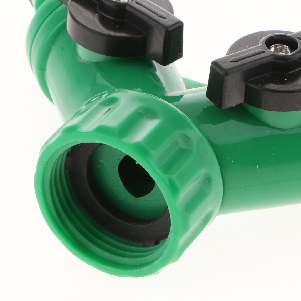 Garden 2-Way Y Adapter for Quick Connector w/ Switch on Irrigation Hose Pipe