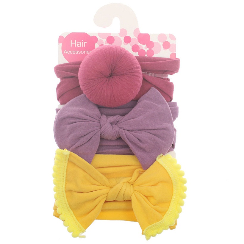 3 pièces/ensemble bandeau en Nylon solide bandeau pour enfants mignons filles cheveux filles Turban bandeau enfants doux coton bandeau: 14