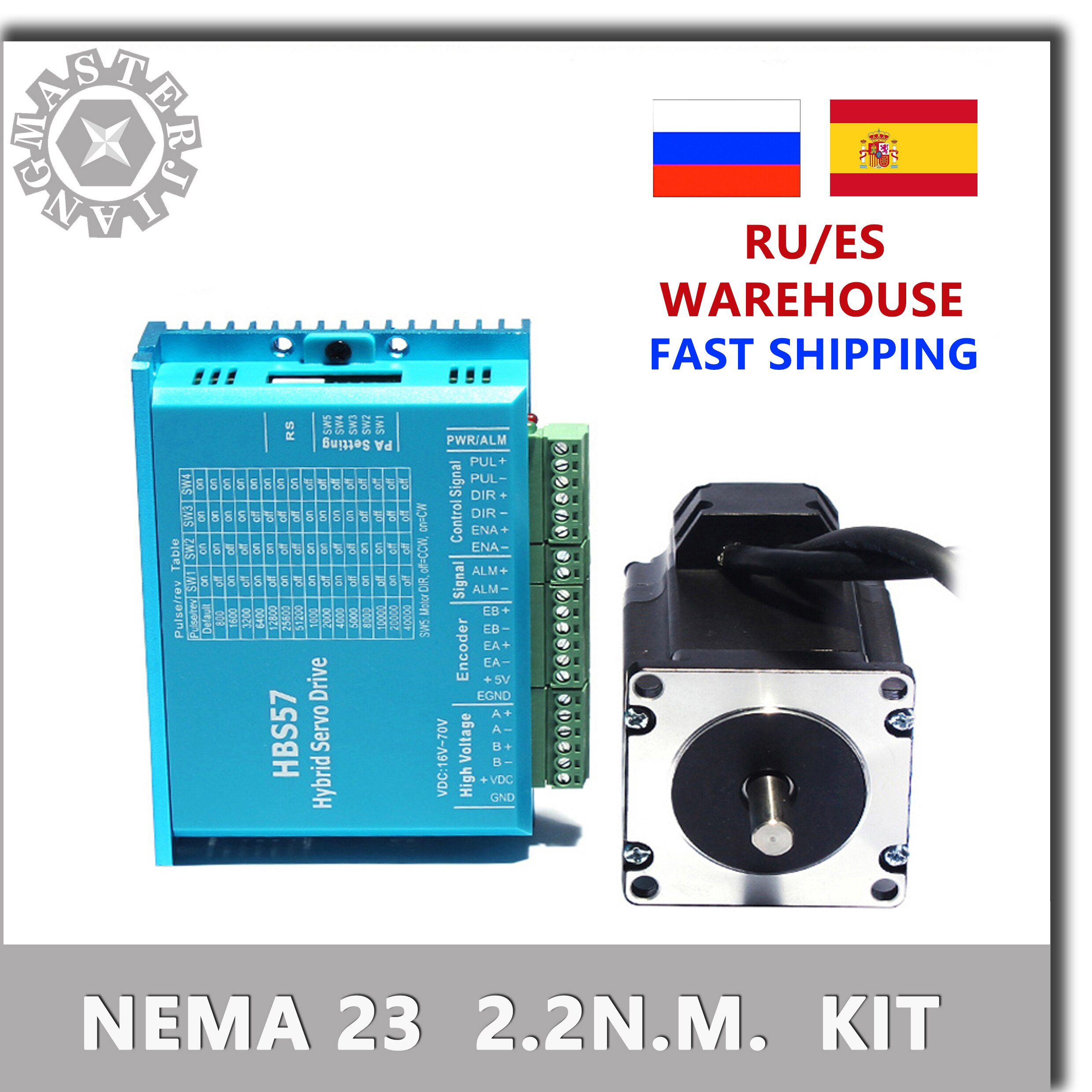 HBS57/DL57 Closed-loop step motor 2.2NM 57 Hybrid closed loop Nema 23 2-phase + 57 Stepper Motor Driver 57HSE2.2N Servo Motor