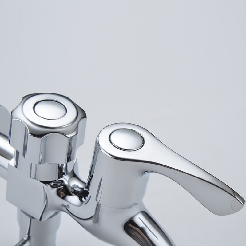 Mässing vattenkran väggmonterad 1 in 2 ur vattenkran badrum trädgård mopp pool vatten dubbel utlopp bibcock kranar