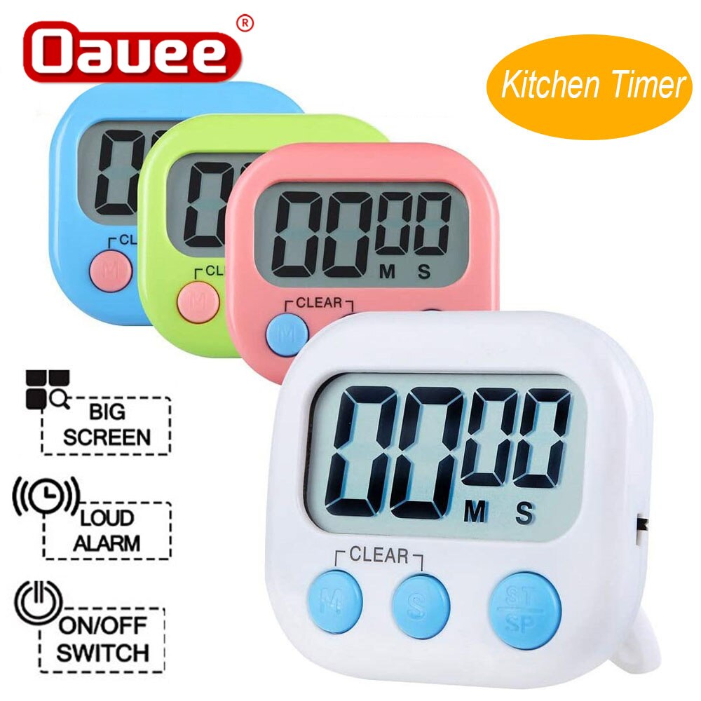 Cronómetro Digital para cocina, con alarma fuerte y soporte magnético con pantalla LCD grande para cocinar y hornear Juegos Deportivos